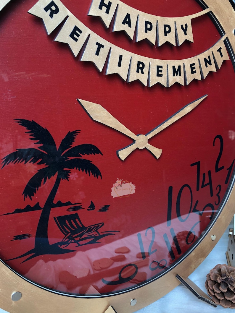 Retirement Guest Book Alternative Clock, Happy Retirement Gift ...