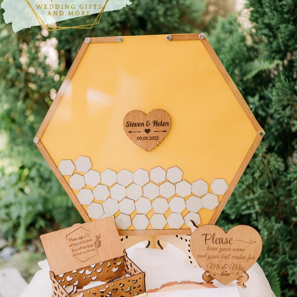 Guest Book Wedding Hexagon Etsy