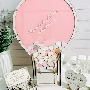 Libro degli ospiti alternativo, cartello trasparente, a forma di palloncino, libro degli ospiti per matrimonio, cestino per palloncini, regalo per baby shower, regalo per la nuova mamma, matrimonio unico