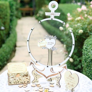 Personalized Anchor Guest Book Alternative – Nautical Wedding Guestbook, Custom Beach Wedding Drop Box, Unique Coastal Guest Book Idea