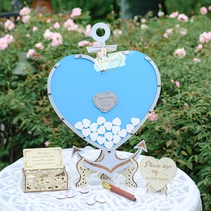 Personalized Wedding Guest Book Alternative, Anchor Guest Book With Heart Drop Box, Wedding Beach Decor, Guest Book Wedding