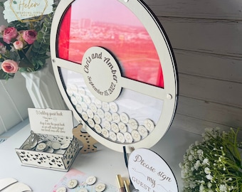 Handmade Pokemon Wedding Guest Book, Wooden Guestbook Drop Box