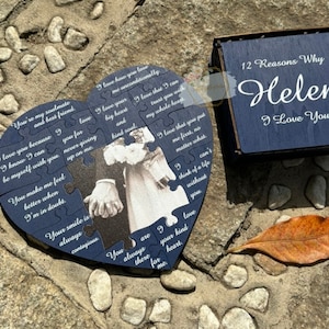 Personalized Reasons I Love You Puzzle Guest Book Gift for Valentine&#39;s Day, Unique Puzzle Gift For Him, Gift for Her Wedding Gift