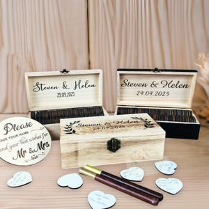 Custom Wishes and Advice Box for Rustic Wedding Guest Book Alternative, Guest Book Box with Wooden Heart Rustic Wedding Keepsake Idea