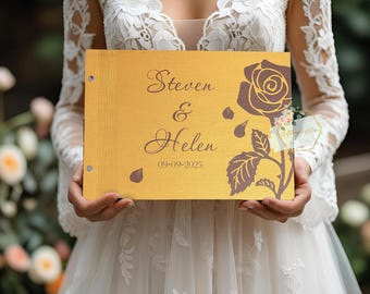 Fairytale Wedding Guest Book | Enchanted Rose Personalized Guestbook | Custom Book for Romantic Bridal Showers | Once Upon a Time Album