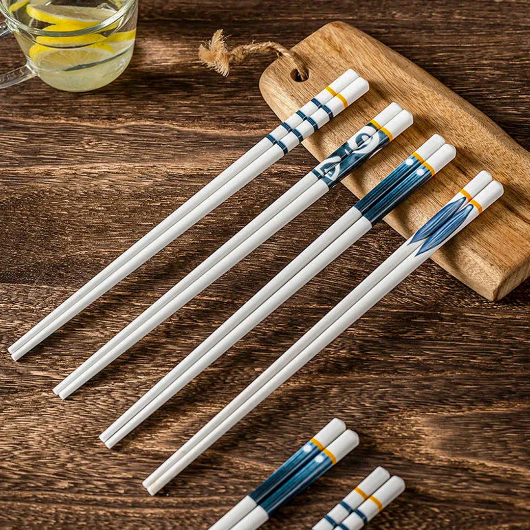 4 Pairs Ceramic Chopsticks Set Japanese Chopsticks, Korean Chopsticks