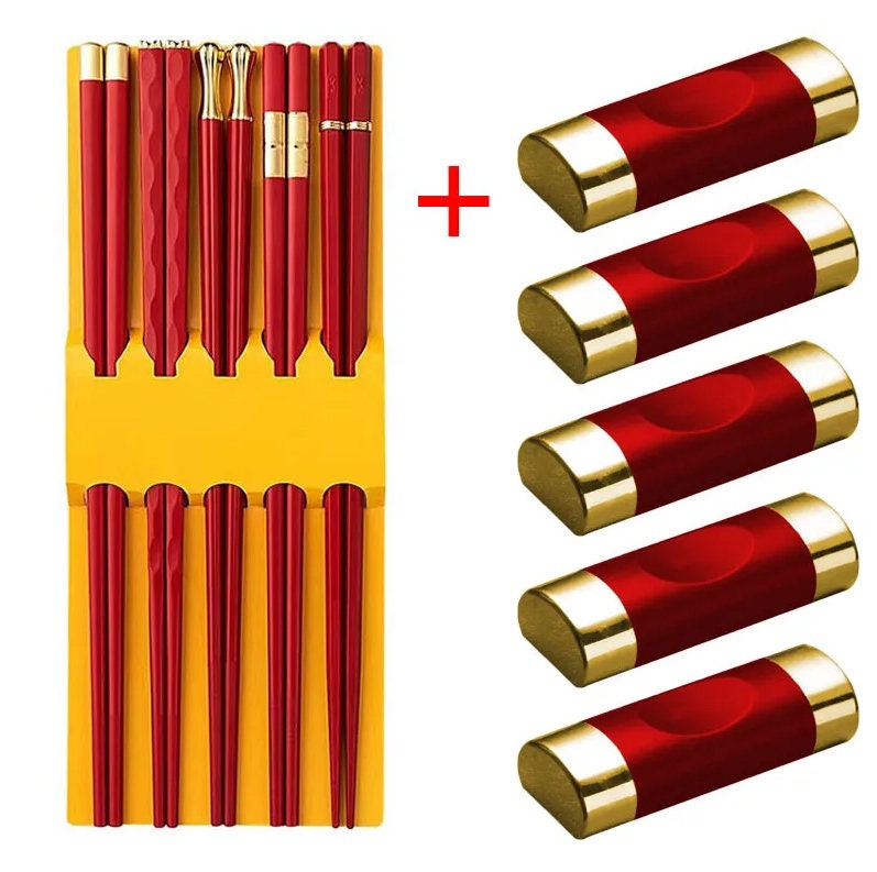 5 Pairs Chopsticks Set Japanese Chopsticks, Korean Chopsticks and Spoon