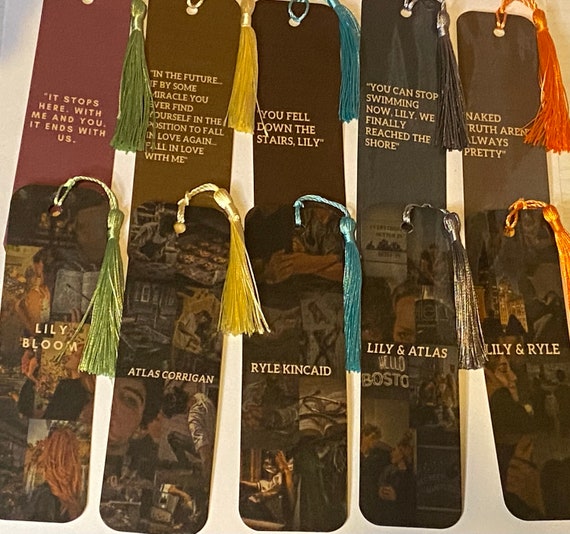 It Ends With Us Theme Bookmarks Character Pack Etsy
