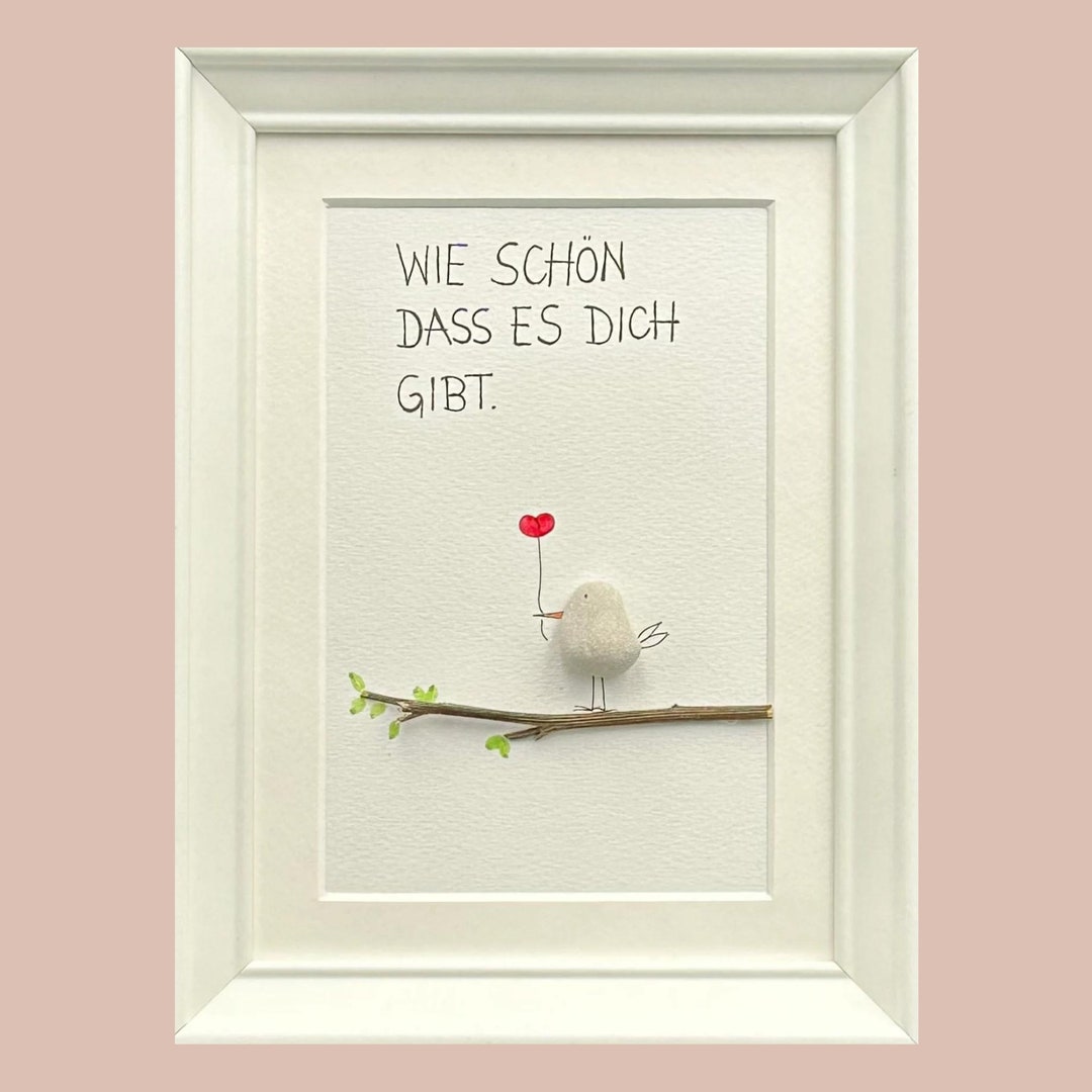 Steinbild Wie schön, dass es Dich gibt SPATZ Bild Freundschaft