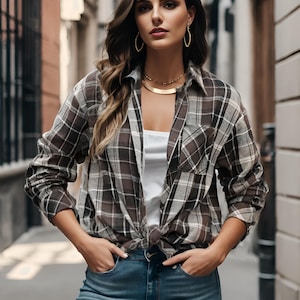 Cozy Plaid Tartan Shirt - Long Sleeve Button-Up - Fall Fashion