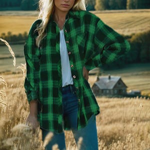 Sandy Plaid Button-Down Shirt: NEW Soft Grunge Tartan