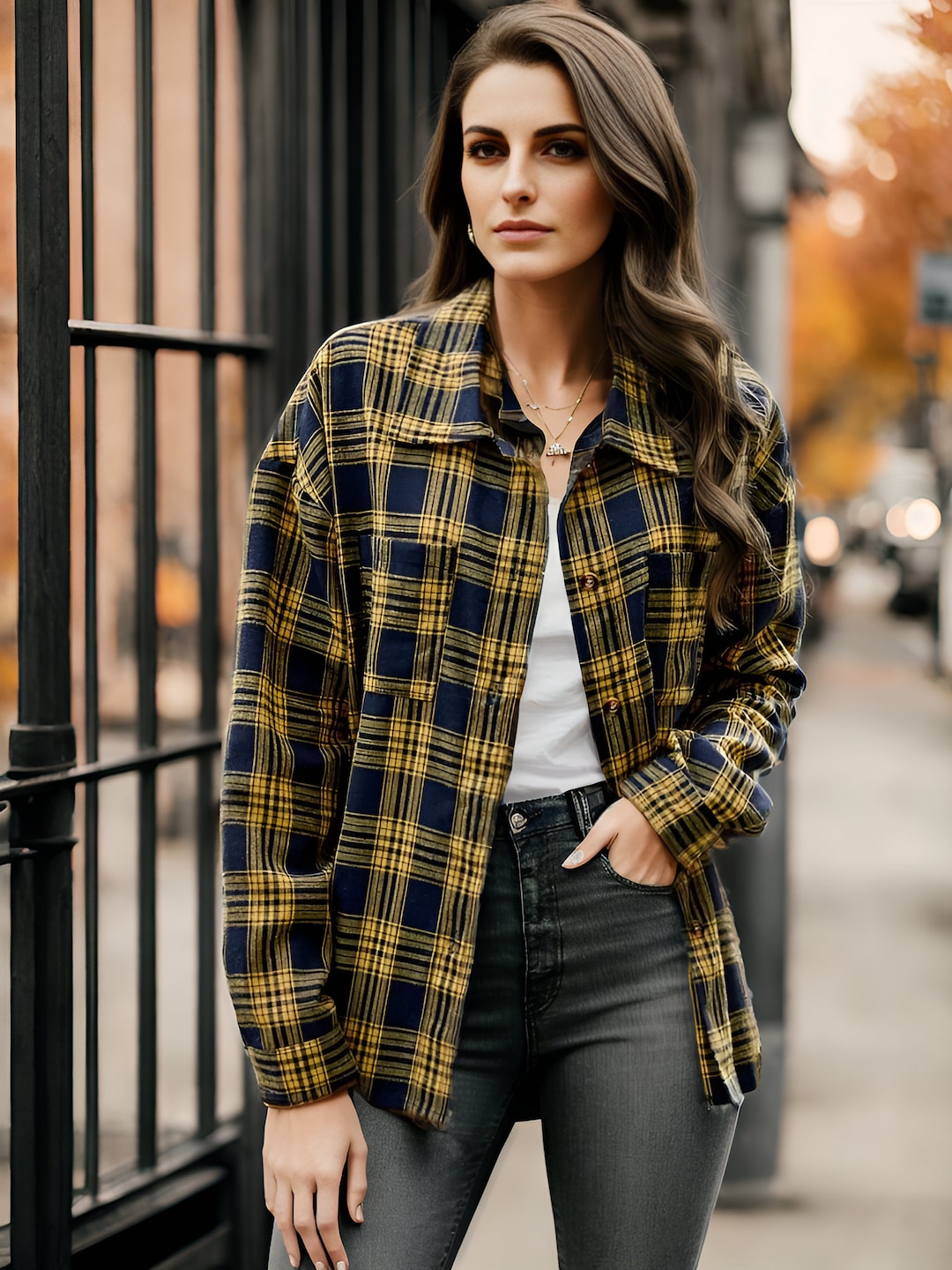 トップス DAKOTA 80s L/S Checked Flannel Shirt XL. Vintage 1980'S DAKOTA long-sleeved flannel check shirt size L