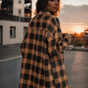 Dakota Long Cozy Flannel Plaid Shirt - Scottish Button-Up with Long Sleeves - Tartan Flannel Blouse - Christmas Flannel