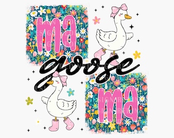 Floral Mama Goose PNG, Floral Mama Png, Goose Png, Mothers Day Png, Mama Goose Png, Girly Png, Duck Png Goose Lover