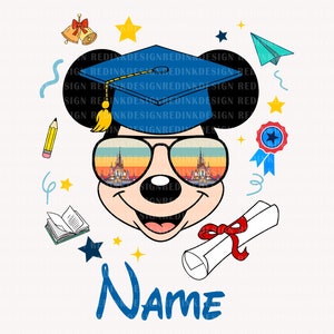 Mouse Graduation PNG, Graduate Png, Class Of 2023 Png, Graduation 2023 Png, Graduation Cap Png, Graduation Shirt Design, Custom Name Png