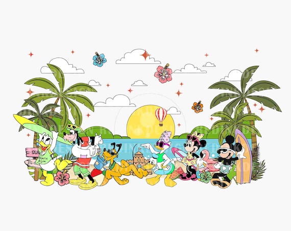 Hello Summer PNG, Beach Trip Png, Mouse And Friends Png, Magical Kingdom Png, Vacay Mode Png, Summer Vibes Png, Family Vacation, Png File