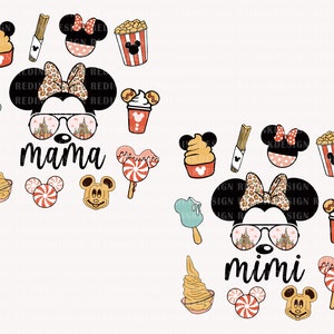 Bundle Mama Mimi Mouse Svg, Family Trip Svg, Snack Goal Svg, Carnival Food Svg, Mother&#39;s Day Svg, Vacay Mode Svg, Mom Shirt, Gift For Mom