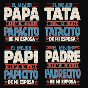 Bundle El Mejor Papa Del Mundo PNG, My Dad Is My Hero Png, Fathers Day Png, Eres Mi Heroe Feliz Dia Del Padre Png, Digital Download