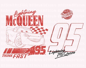 Paquete Lightning Car 95 svg, vacaciones familiares svg, coche rojo svg, reino mágico svg, viaje familiar svg, modo vacay svg, camisa de viaje familiar svg