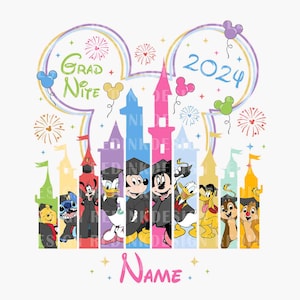 Benutzerdefinierter Name Maus Abschluss 2024 SVG, Abschluss Senior 2024 SVG, Senior 2024 SVG, Von der Quaste zum Schloss, Klasse von 2024