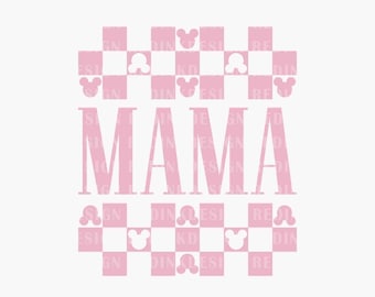 Mama Checkered SVG, Mouse Svg, Family Vacation Svg, Family Trip Svg, Vacay Mode Svg, Mother's Day Svg, Mama Svg, Mom Gift, Digital Download