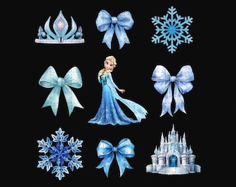 Princess Coquette Bow PNG, Princess Coquette Png, Magical Castle Png, Princess Blue Ice Png, Coquette Bow Png, Coquette Snow Princess Design