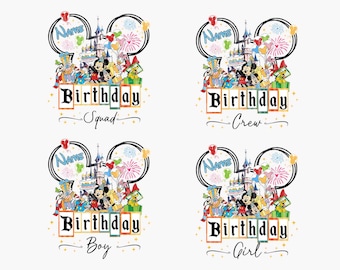 Bundle Birthday Squad PNG, Happy Birthday Png, Family Vacation Png, Vacay Mode, Magical Kingdom, Birthday Boy, Birthday Girl, Birthday Crew