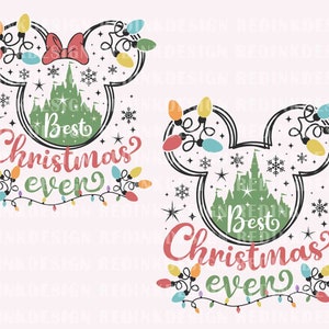 Bundle Best Christmas Ever SVG, Svg de Noël, Mouse Castle Svg, Svg de famille de Noël, Sublimation de Noël pour chemise, fichier Cricut