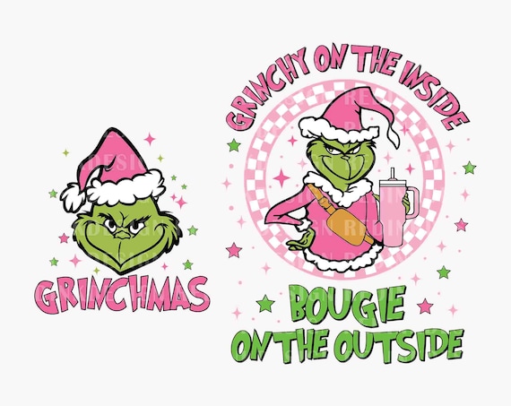 Pink Grinch Cup And Bag SVG PNG, Bad And Grinchy Pink SVG, Cute Grinch  Christmas DXF SVG PNG