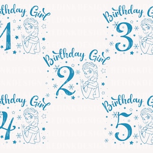 Bundle Birthday Girl Svg, Birthday Girl Number Svg, Birthday Shirt Svg, Birthday Princess Svg, Birthday Party Svg, Birthday Squad Svg
