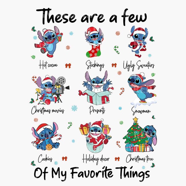 These Are A Few Of My Favorite Things PNG, Merry Christmas Png, Xmas Holiday Png, Christmas Santa Costume Png, Christmas Season, Png File