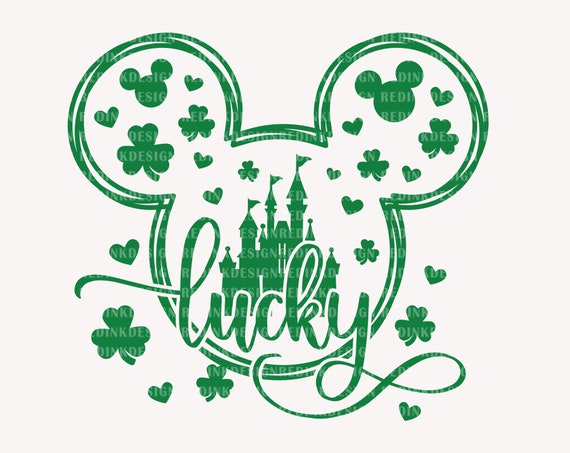 Lucky Svg, St Patricks day Svg, Mouse Castle Svg, Lucky Vibes Svg, Mouse Clover Svg, Trefoil SVG, Clover svg, Feeling Lucky SVG PNG File