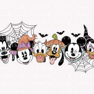 Halloween Mouse And Friends SVG, Halloween Svg, Spooky Svg, Trick Or Treat Svg, Bat Svg, Halloween Costume Svg, Spooky Svg Cut File