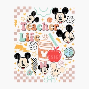 Leraarleven SVG, laatste schooldag 2024 Svg, eindejaarsleraar Svg, Happy Last Day Svg, magische muis, leraar Svg, sublimatieontwerp