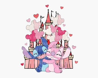 Happy Valentine's Day SVG, Valentines Svg, Cartoon Movie Valentines Svg, Love Svg, Mouse Balloons Svg, Magical Couple Svg, Magic Castle Svg