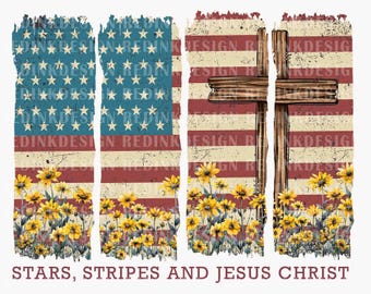 Stars And Stripes And Jesus Christ PNG, 4th of July Png, Christian Religious Faith Png, Red white blue USA 4th July, Independence Patriotic
