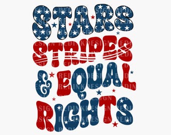 Stelle, strisce e diritti uguali PNG, Retro 4 luglio PNG, Liberal American PNG, Regalo per donne patriottiche PNG, Maglietta femminista americana PNG