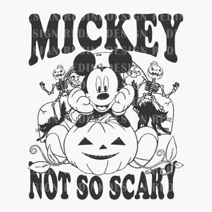Mouse Not So Scary Halloween SVG, Halloween Skeleton Svg, Retro Halloween Svg, Halloween Costume Svg, Spooky Svg, Trick Or Treat, Svg File