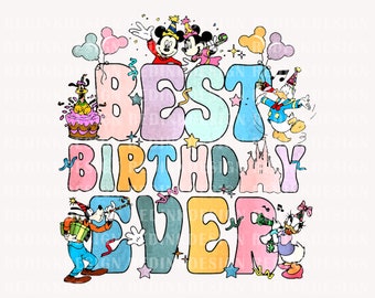 Retro Best Birthday Ever Png, Magical Birthday Png, Family Trip Png, Colorful Vacay Mode Png, Magical Kingdom Png, Family Trip Shirt Png