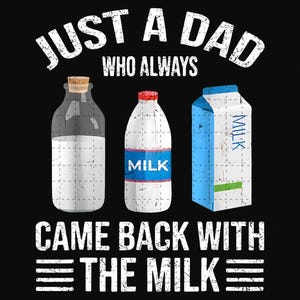Just A Dad Who Always Came Back With The Milk PNG, Funny Dad Png, Father’s Day Shirt Png, Funny Father’s Day Png Files