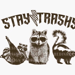 Stay Trashy SVG PNG, Family Vacation Svg, Racoon Svg, Raccoon Lover Svg, Family Trip Svg, Vacay Mode Svg, Feral Svg, Funny Animal Svg