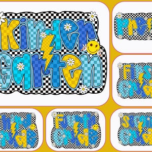 Checkered Back to School Boys PNG Bundle, Kindergarten Kid Design, First Day PNG, Pre-K to Third Grade Png,School Boy Sublimation File