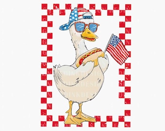 Rojo, blanco y ganso PNG, 4 de julio PNG, 4 de julio patriótico PNG, América retro PNG, linda camiseta americana de ganso PNG
