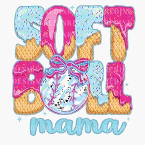 Mamá de Softbol PNG, Goteo de Helado de Softbol PNG, Goteo de Mamá de Softbol Coquette PNG, Softbol del Día del Juego PNG, Mamá de Softbol Goteando, Goteo de Softbol