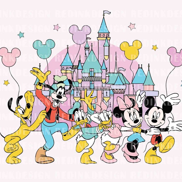 Mouse And Friends Svg, Friendship, Mouse Castle Svg, Family Vacation, Magical Kingdom, Family Trip Svg, Vacay Mode Svg Png, Instant Download