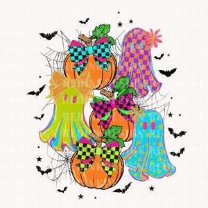 Stagione spettrale PNG, Fantasma di Halloween al neon PNG, Simpatico fantasma Boo Coquette PNG, Halloween PNG, Divertente Halloween PNG, Design di tendenza