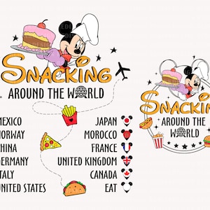 Snacking Around The World Png, Mouse Chef Png, Family Vacation Png, World Trip Png, Family Trip Shirt Png, Vacay Mode Svg, Digital Download