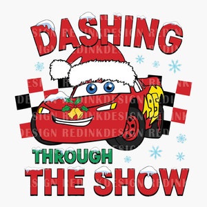 Dashing Through The Show PNG, Christmas Car Png, Merry Christmas Png,  Retro Christmas Png, Xmas Holiday Png, Santa Costume Png, Png File