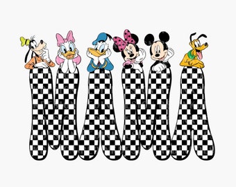 Checkered Mama SVG, Mama Svg, Mouse And Friends Svg, Mama Sublimation, Retro Mama, Mother's Day Svg, Gift For Mom Svg, Mama Sublimation Svg