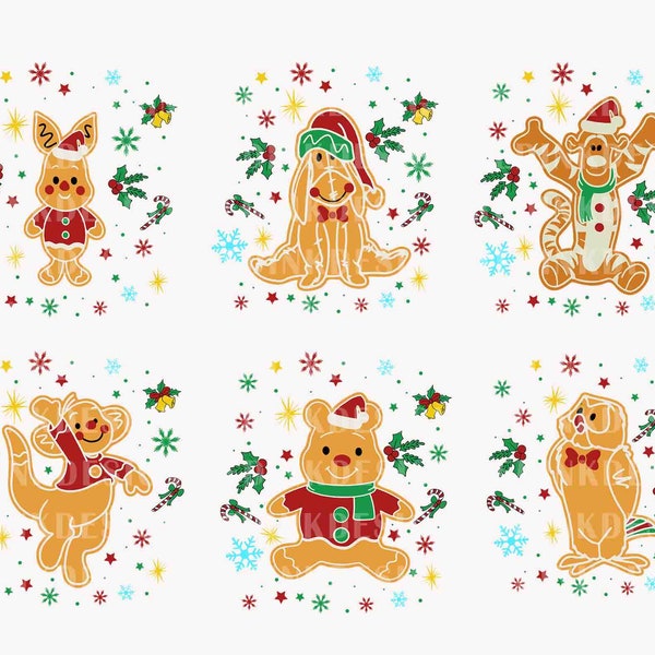 Bundle Christmas Bear And Friends SVG, Merry Christmas Svg, Xmas Holiday Svg, Christmas Gingerbread Svg, Xmas Holiday Svg, Digital Download